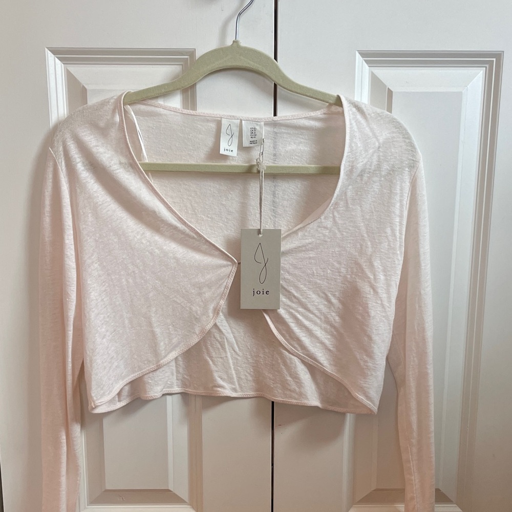 Joie Women's Light Pink Long Sleeve Crop Top